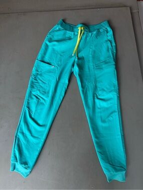 Women's Teal Cargo Jogger scrub Pants Fabletics nwot
